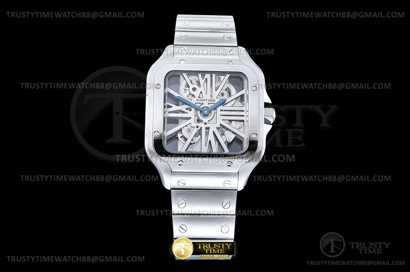 CAR0634A - Santos Cartier Skeleton 40mm SS/SS Ske RICH 9611MC