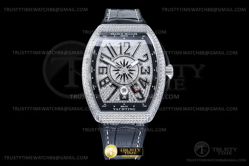 FM197D - Vanguard Yachting 44mm Diam SS/LE/RU Diam/Blk ABF A2824