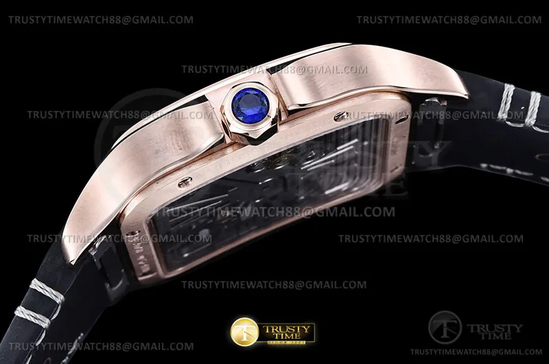 CAR0639F - Santos De Cartier Skeleton 40mm RG/LE Ske RICH 9619MC