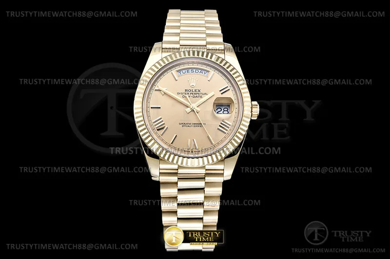 RDD0374C - DayDate 40mm Flt Wt YG/YG Gold/Rm/Stk QF V8 SH3255