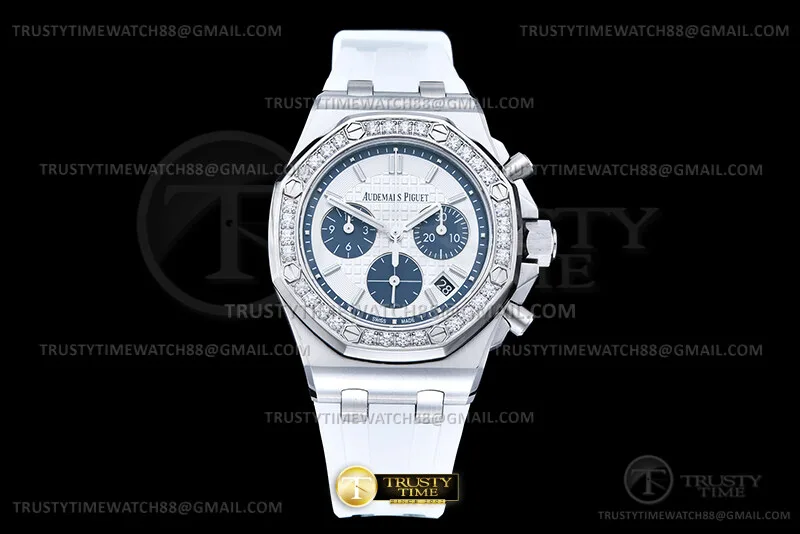 AP0947A - Royal Oak 26231 Diam SS/RU Wht/Blue/Stk APSF A2385