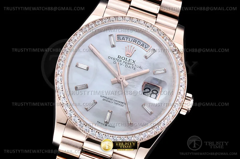 RDD0386E - DayDate 36mm 904L Dia Wt RG/RG Wht MOP/B.Dia KF A2836