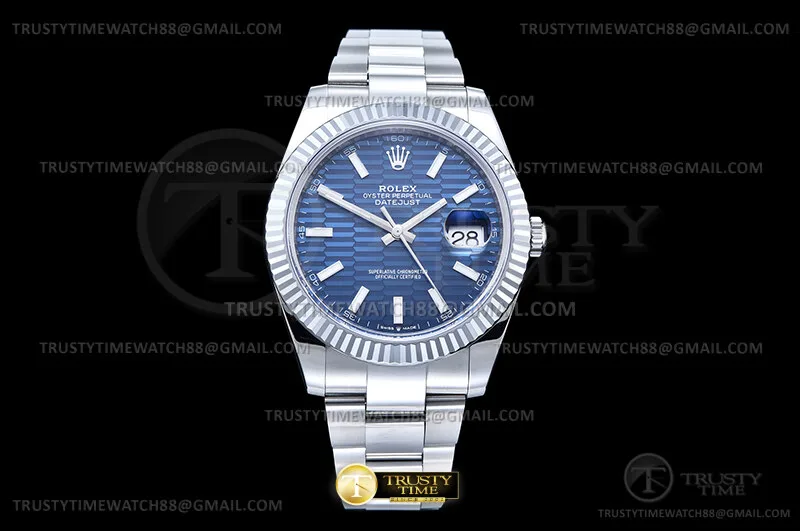 R2DJ0507C - DJ2 41mm Oys Flt 904L SS/SS Blue-P/Stk SEEK VR323v3