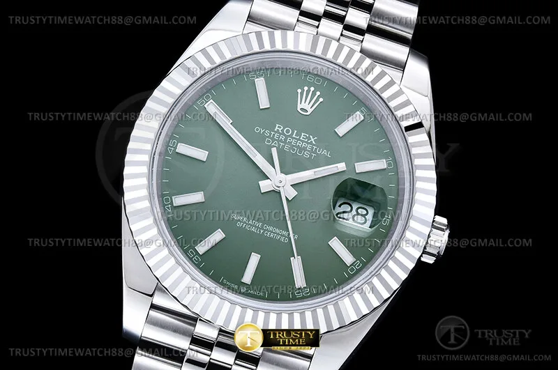 R2DJ0508C - DJ2 41mm Jub Flt 904L SS/SS Grn/Stk ERF JH3235-FS