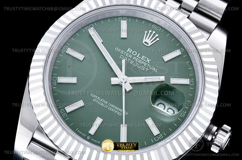 R2DJ0508C - DJ2 41mm Jub Flt 904L SS/SS Grn/Stk ERF JH3235-FS