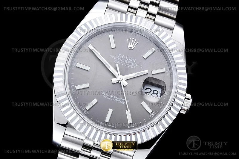 R2DJ0509B - DJ2 41mm Jub Flt 904L SS/SS Gry/Stk QF JH3235-FS