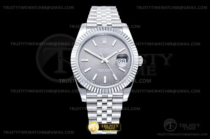 R2DJ0509B - DJ2 41mm Jub Flt 904L SS/SS Gry/Stk QF JH3235-FS