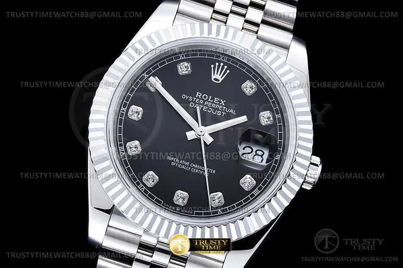R2DJ0509L - DJ2 41mm Jub Flt 904L SS/SS Blk/Dia QF JH3235-FS