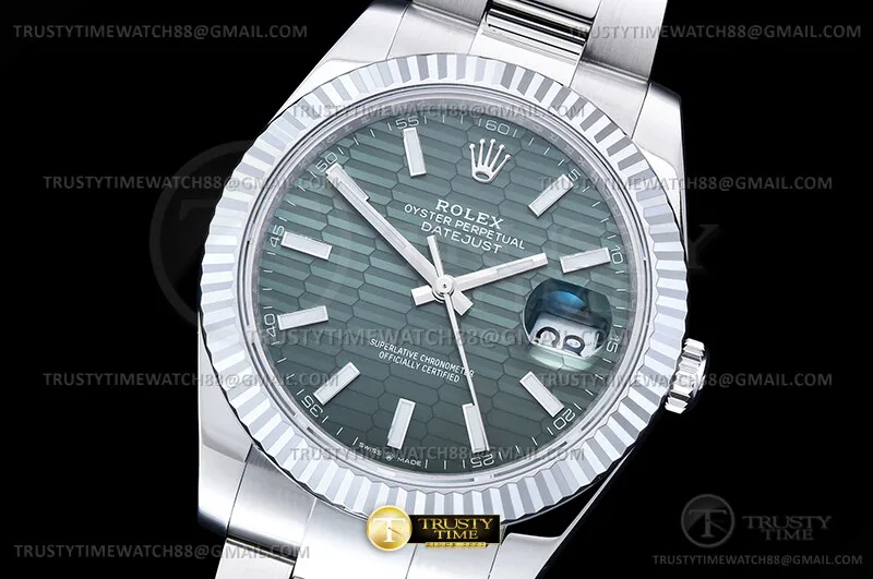 R2DJ0512J - DJ2 41mm Oys Flt 904L SS/SS Grn-P/Stk SEEK DD3235