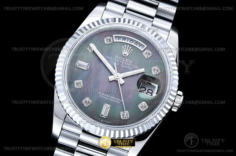 RDD0391B - DayDate 36mm Wt 904L Flt SS/SS B.MOP/Dia QF V3 VR3255