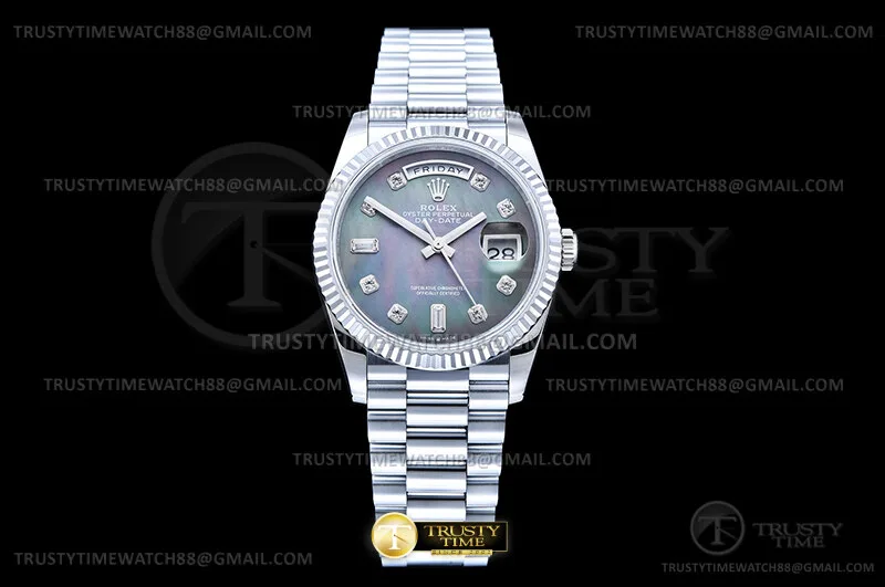 RDD0391B - DayDate 36mm Wt 904L Flt SS/SS B.MOP/Dia QF V3 VR3255