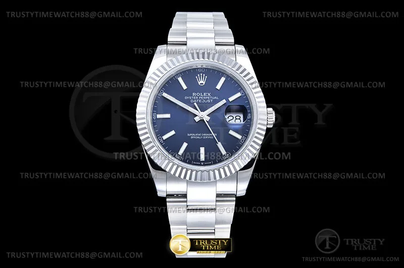 R2DJ0518D - DJ2 41mm Oys Flt 904L SS/SS Blue/Stk QF JH3235-FS