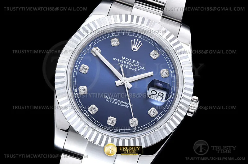 R2DJ0518O - DJ2 41mm Oys Flt 904L SS/SS Blue/Dia QF JH3235-FS
