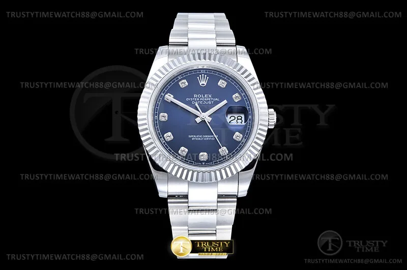 R2DJ0518O - DJ2 41mm Oys Flt 904L SS/SS Blue/Dia QF JH3235-FS