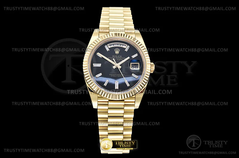 RDD0402L -DayDate 40mm Flt Wt YG/YG O.Blk/B.Diam EWE V2 A3255