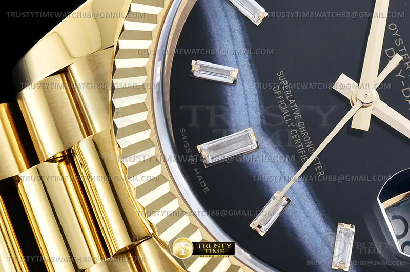 RDD0402L -DayDate 40mm Flt Wt YG/YG O.Blk/B.Diam EWE V2 A3255