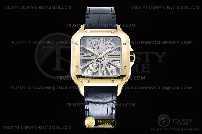 CAR0641E - Santos Cartier Skeleton 40mm YG/LE Ske RICH V2 9611MC