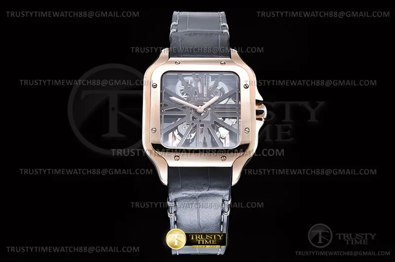 CAR0641F - Santos Cartier Skeleton 40mm RG/LE Ske RICH V2 9619MC