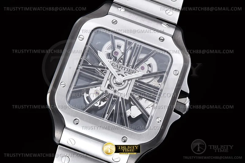 CAR0642D - Santos Cartier Skele 40mm PVD/SS Ske RICH V2 9611MC