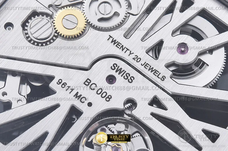 CAR0642D - Santos Cartier Skele 40mm PVD/SS Ske RICH V2 9611MC