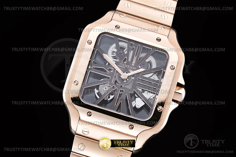 CAR0642G - Santos De Cartier Skele 40mm RG/RG Ske RICH V2 9619MC