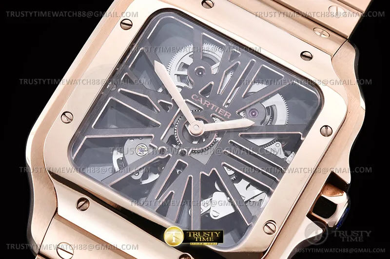 CAR0642G - Santos De Cartier Skele 40mm RG/RG Ske RICH V2 9619MC