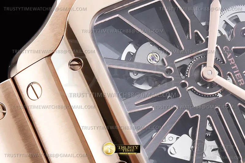 CAR0642G - Santos De Cartier Skele 40mm RG/RG Ske RICH V2 9619MC