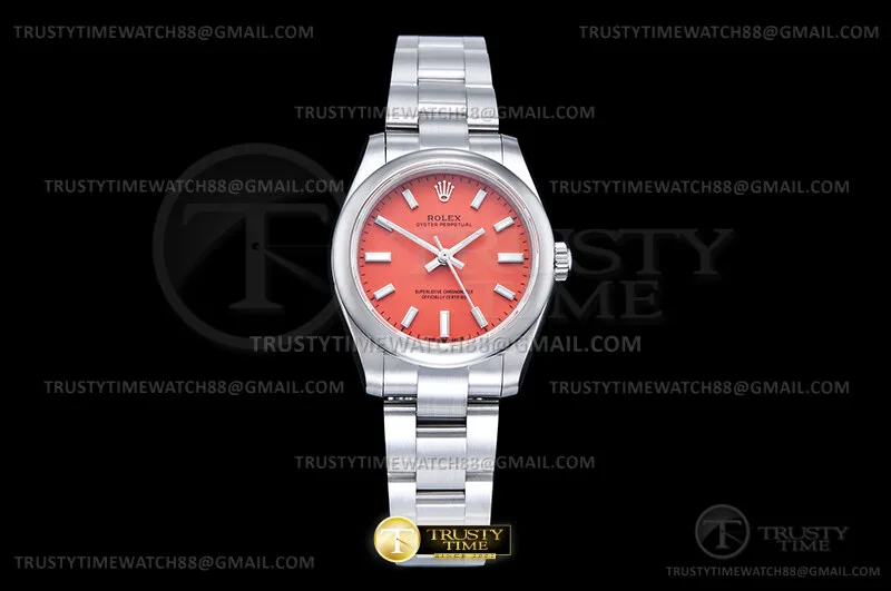 ROYP056A - Oyster Pert. 31mm 277200 SS/SS Red DIWF A2813 Mod