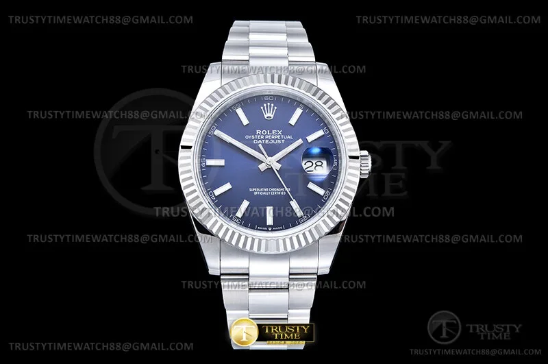 R2DJ0526C - DJ2 41mm Oys Flt 904L SS/SS azul/Stk WKD JH3235-FS