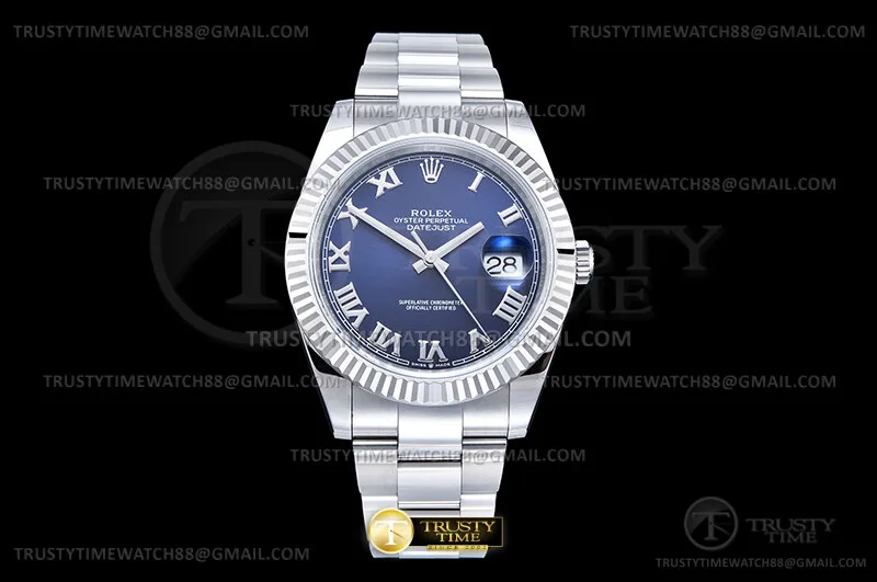 R2DJ0526H - DJ2 41mm Oys Flt 904L SS/SS Blue/Rmn WKD JH3235-FS