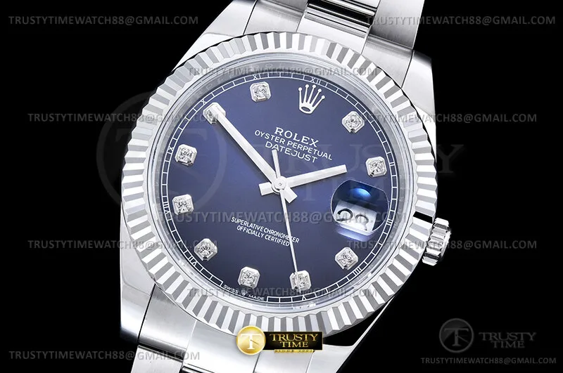 R2DJ0526J - DJ2 41mm Oys Flt 904L SS/SS Blue/Dia WKD JH3235-FS