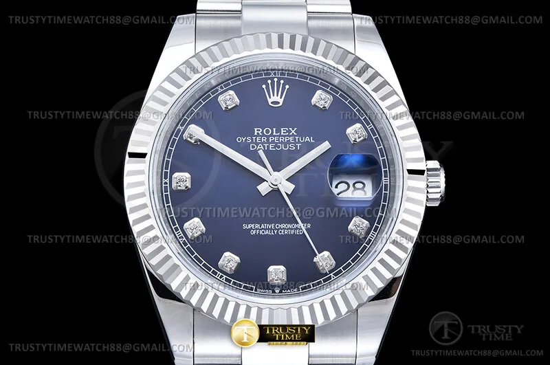 R2DJ0526J - DJ2 41mm Oys Flt 904L SS/SS Blue/Dia WKD JH3235-FS