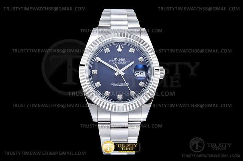 R2DJ0526J - DJ2 41mm Oys Flt 904L SS/SS Blue/Dia WKD JH3235-FS