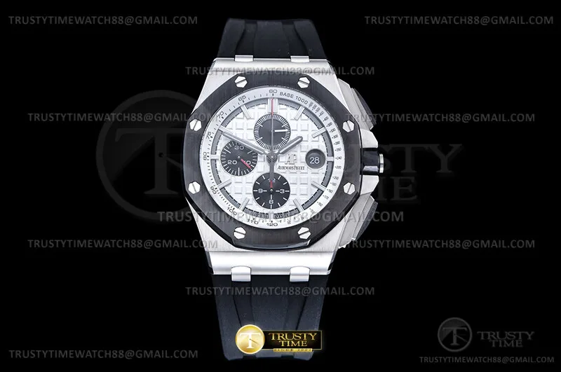AP0976A - AP ROO Chrono 26400 Cer SS/RU Blk/Wht JF A3126 Mod