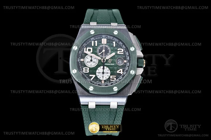 AP0977C - AP ROO Chrono 26405 Cer CER/RU Smk verde JF A3126 Mod