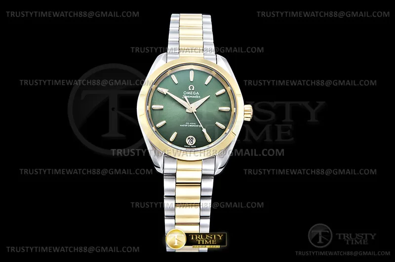 OMG0946A - Aqua Terra 150M 34mm Donna YG/SS Grn/Stk VS+ A8800